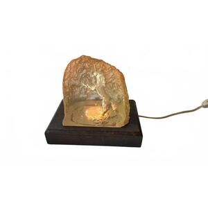 VTG 70s Illusions Unicorn Rock Lamp Lucite Table Light Retro Fantasy Art Vintage